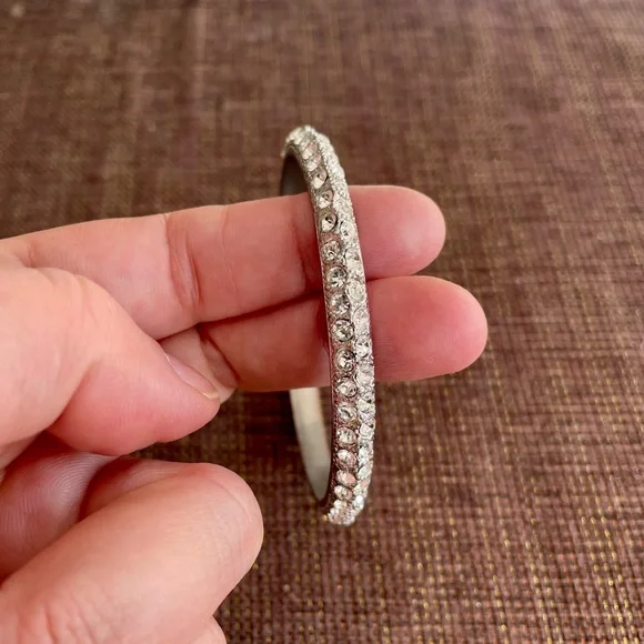Silver Rhinestone Bangle - Picture 3 of 3